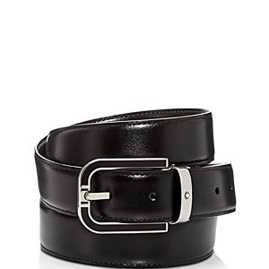 Montblanc Men's Horseshoe Buckle Reversible Leather Belt