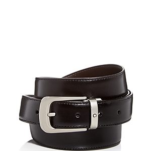 Montblanc Men's Palladium Horseshoe Buckle Reversible Leather Belt