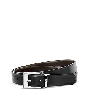 Montblanc Men's Rectangular Shiny Wave Belt