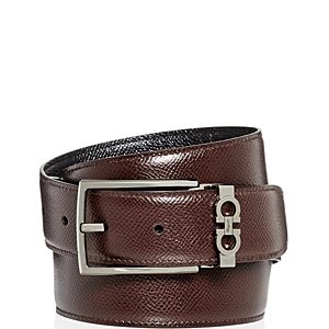 Salvatore Ferragamo Men's Gancini Keeper Reversible Leather Belt