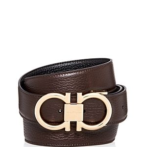 Salvatore Ferragamo Men's Muflone Reversible Leather Belt