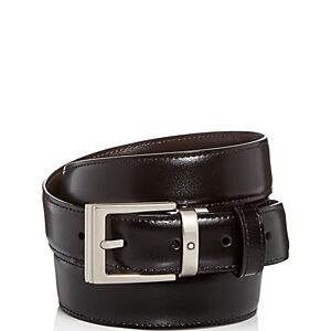 Montblanc Men's Palladium Square Buckle Reversible Leather Belt