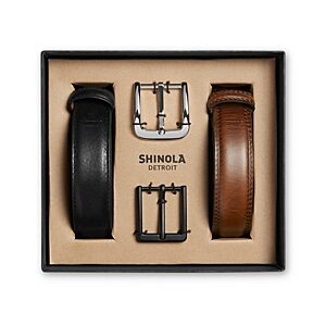 Shinola Men's Guardian Leather Belt Set