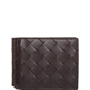 Bottega Veneta Woven Leather Bifold Money Clip Wallet