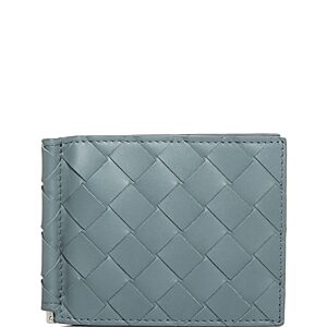Bottega Veneta Woven Leather Bifold Money Clip Wallet