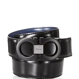 Salvatore Ferragamo Men's Tonal Double Gancini Reversible Leather Belt