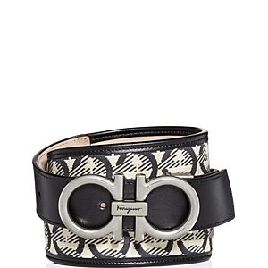 Salvatore Ferragamo Men's The Gancini Jacquard & Leather Belt