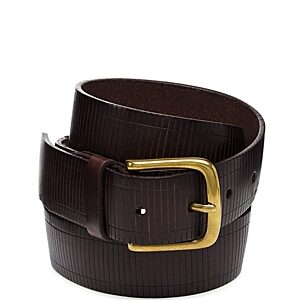 The Men's Store at Bloomingdale's Men's Railroad Stripe Leather Belt - 100% Exclusive