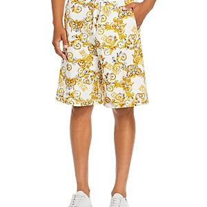 Versace Jeans Couture Baroque Logo Printed Fleece Shorts